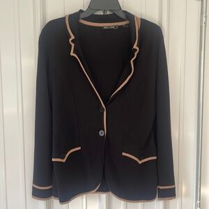 Nic+Zoe Womens soft Blazer jacket black brown thick knit